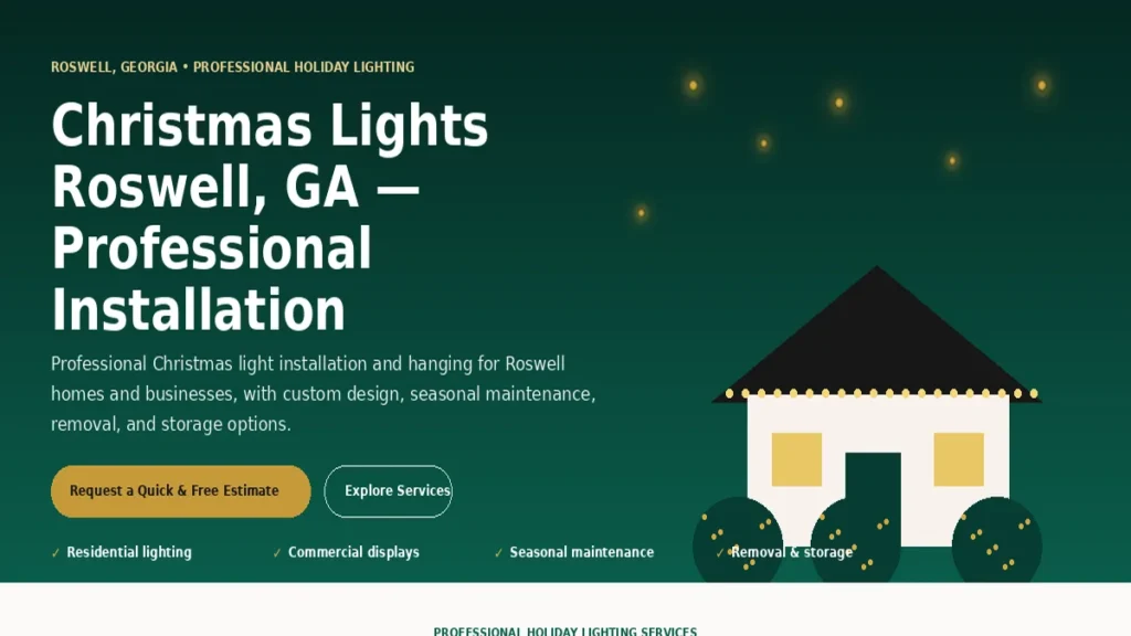 Professional Christmas light display planning in Roswell Georgia